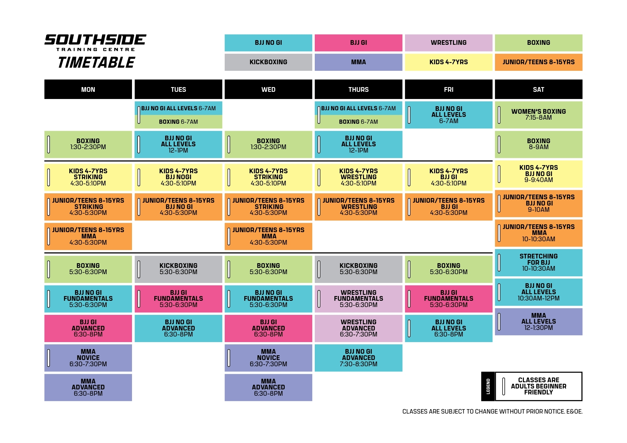 Forma Training Timetable Timetable | Southside Training Centre